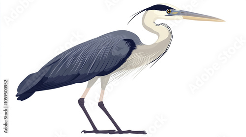 Grey Heron Bird Illustration   Wildlife  Nature  Animal  Water Bird  Ornithology  Birdwatc photo