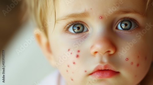 Infant experiencing chickenpox photo