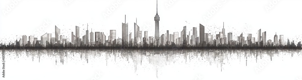 Obraz premium Illustration of a futuristic night city. Buildings and urban landscapes at night. Design image for website or banner.