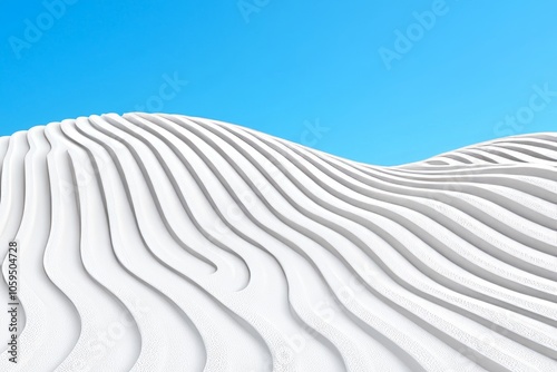 Wavy surface of firn field with perfect abstract texture of winter snow and mounds of frozen blue snow. photo