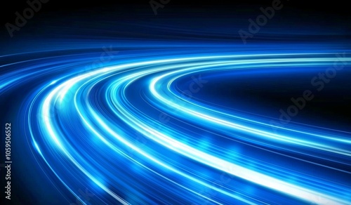 High-speed internet concept, blue light streak, fiber optic, speed line, futuristic background for 5G or 6G wireless data transmission, high-speed internet concept. Modern design.