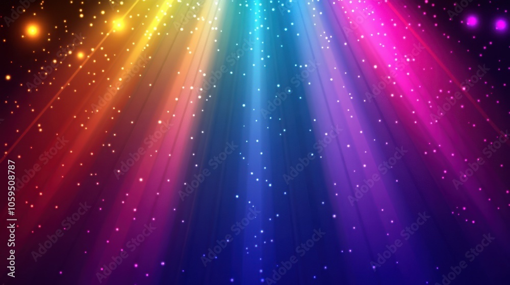 Fototapeta premium Vibrant rays of light in a colorful spectrum