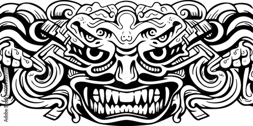 ONI Mask doodle face background