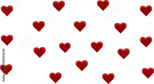 Double red hearts for Valentine's Day. Vector heart icons. photo