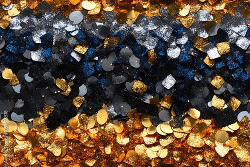 Confetti seamless pattern festive luxury background - new year party decorative copyspace backdrop