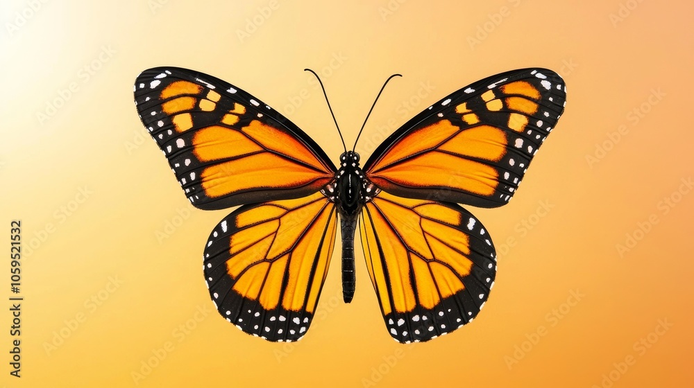 Obraz premium Vibrant Monarch Butterfly on Soft Gradient Background
