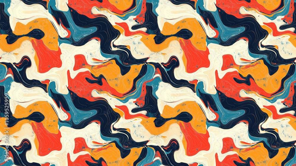 Obraz premium Seamless abstract pattern featuring intricate textures and vibrant colors suitable for textile design wallpaper and digital backgrounds