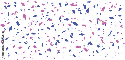confetti, streamers isolated on transparent background, gender reveal party celebration confetti, Concept for party and celebration.