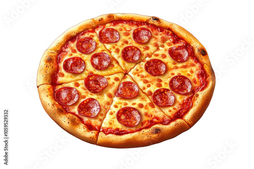 Sfincione Sicilianstyle pizza, PNG isolated on transparent background, white background. photo