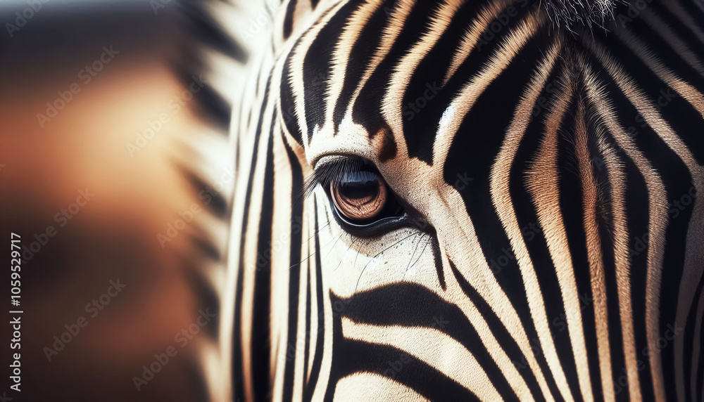 Naklejka premium Zebra head detail isolated on blurred background