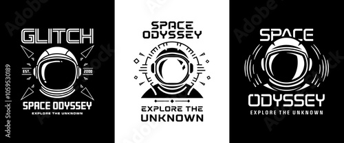 Fotografija Space Odyssey T-Shirt Design – Eye-Catching Graphics Featuring Astronauts and Bo