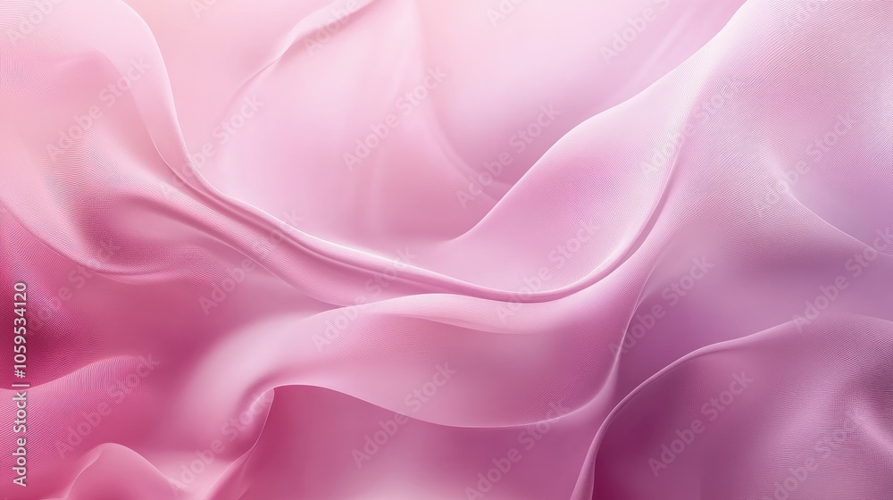 Obraz premium Elegant pink silk fabric drapery creating a soft and dreamy ambient texture for design and art projects