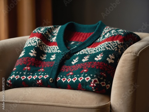 A Detailed View of a Festive Holiday Sweater photo