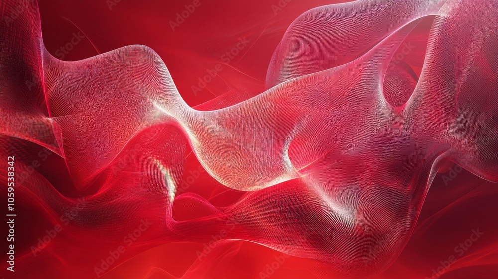 Obraz premium Dynamic flow of red textures a visual exploration of motion and emotion