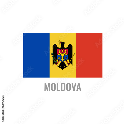Free Download Moldova flag icon. The country sign. Rectangle shape. Isolated on a white background. Vector image. - GFXLoad