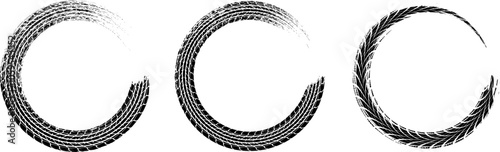 Circle Grunge Car Tire Tracks Vector