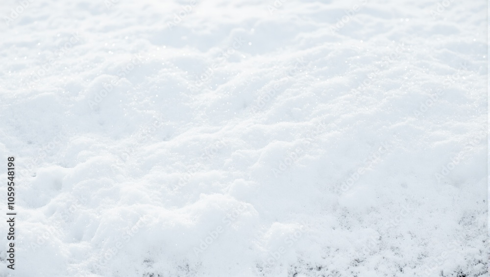 Obraz premium Fresh snow with sparkling crystals and gentle shadows on a white background