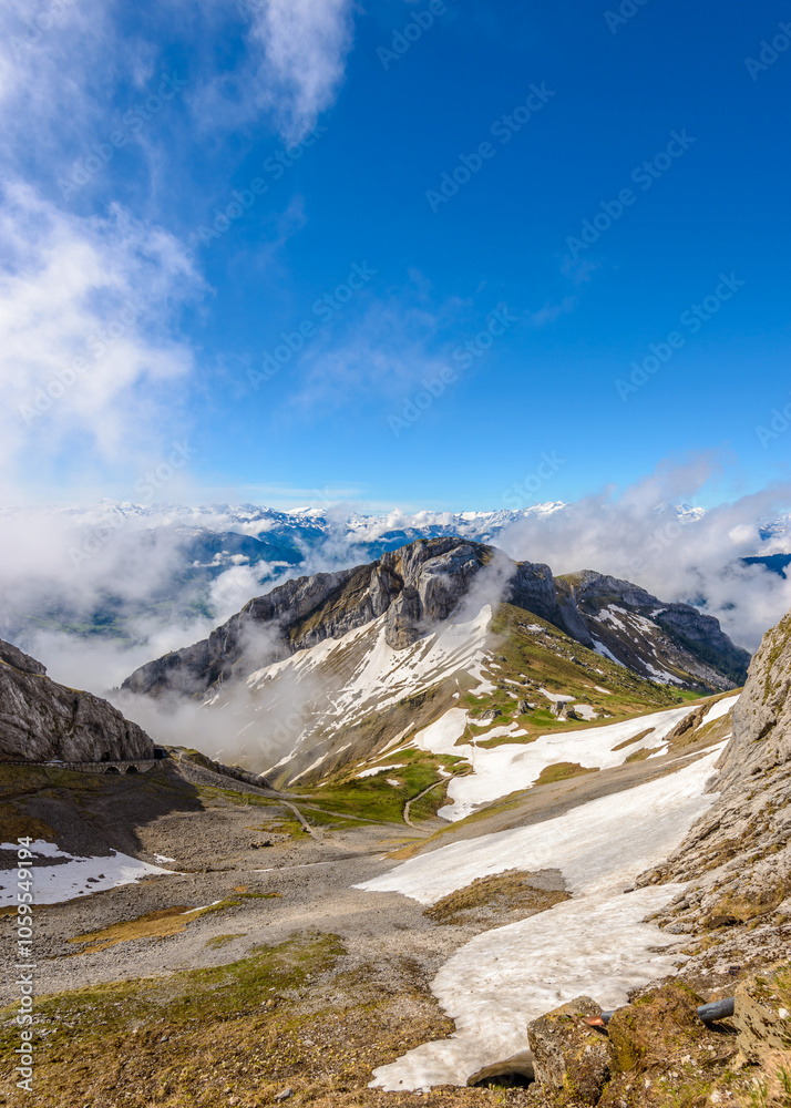 Obraz premium The Swiss Alps from the Pilatus Peak.