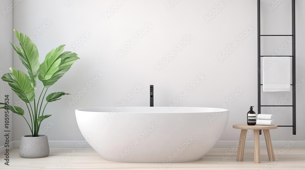 Fototapeta premium Modern spa bathroom, peaceful and serene