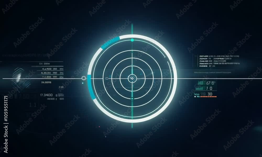 Futuristic Interface with Radar Display