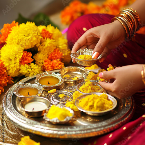 
Bhai Dooj, Bhaubeej, Bhai Tika, Bhai Phonta indian festival of Happy Bhai Dooj  celebrated during the Diwali photo