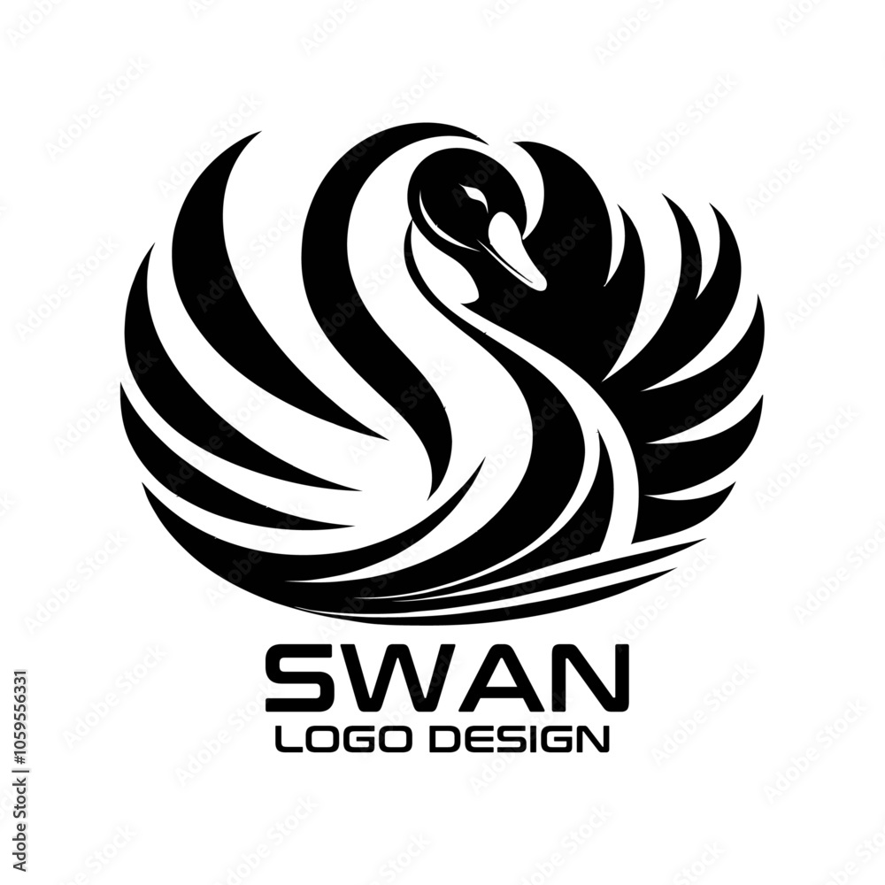 Naklejka premium Swan Vector Logo Design