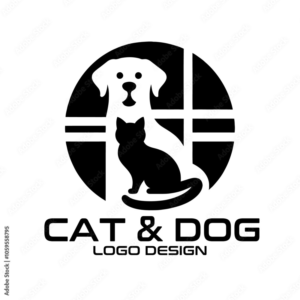 Obraz premium Cat And Dog Vector Logo Design