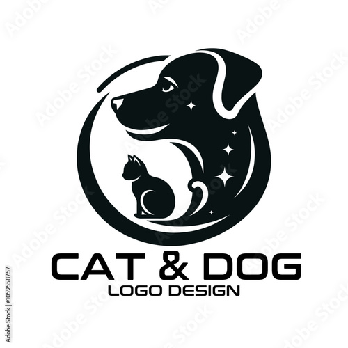 Cat And Dog Vector Logo Design photo