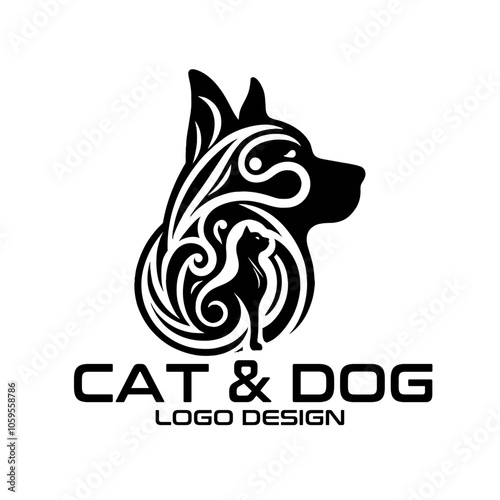 Cat And Dog Vector Logo Design photo