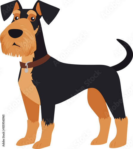 simple vector airedale terrier clipart