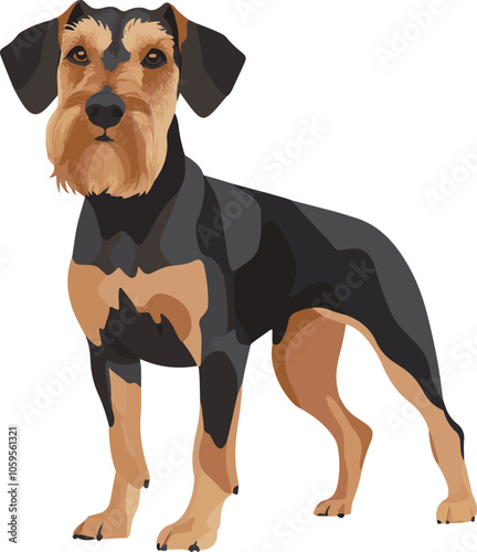 simple vector airedale terrier clipart