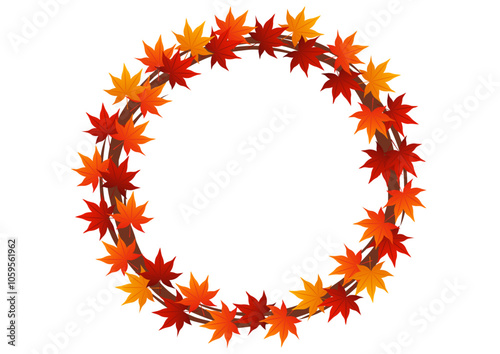 紅葉の輪のフレームイラスト
