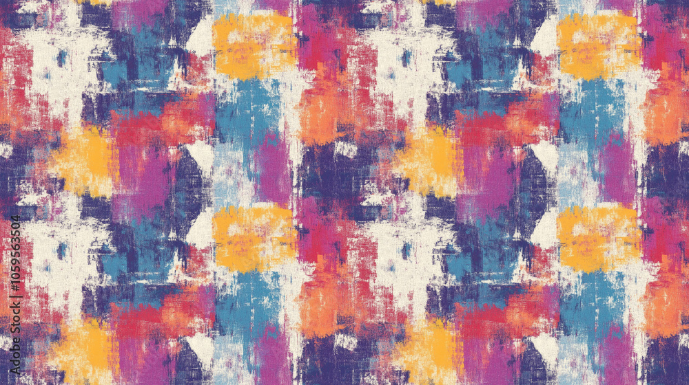 Fototapeta premium Grunge textured seamless pattern with vibrant colors perfect for backgrounds and graphic design