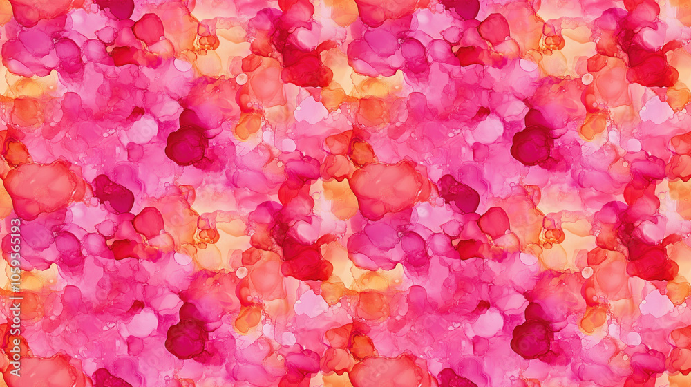 Fototapeta premium Seamless pattern of vibrant alcohol ink marbling with romantic paint mixes ideal for abstract design projects textiles stationery backgrounds