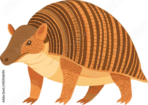 simple vector nine-banded armadillo clipart