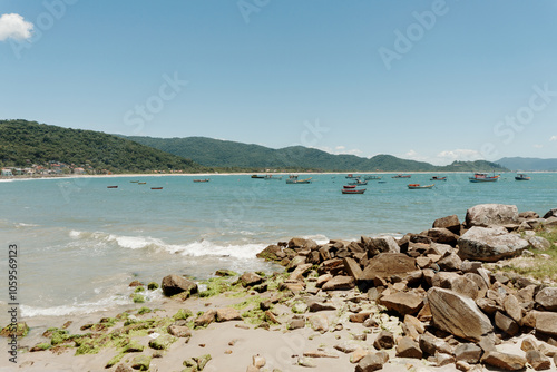 Boats On The Beach Brazil, Florianopolis photo