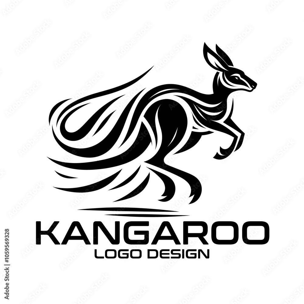 Fototapeta premium Kangaroo Vector Logo Design