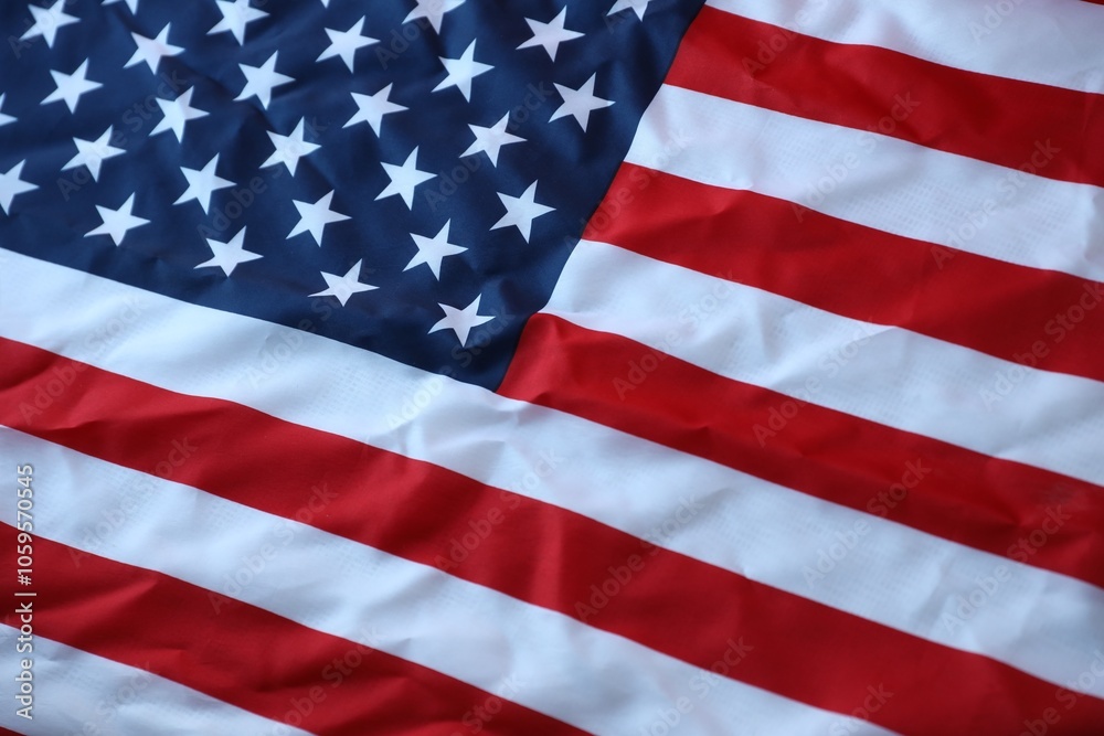 Fototapeta premium Beautifully waving star and striped American flag