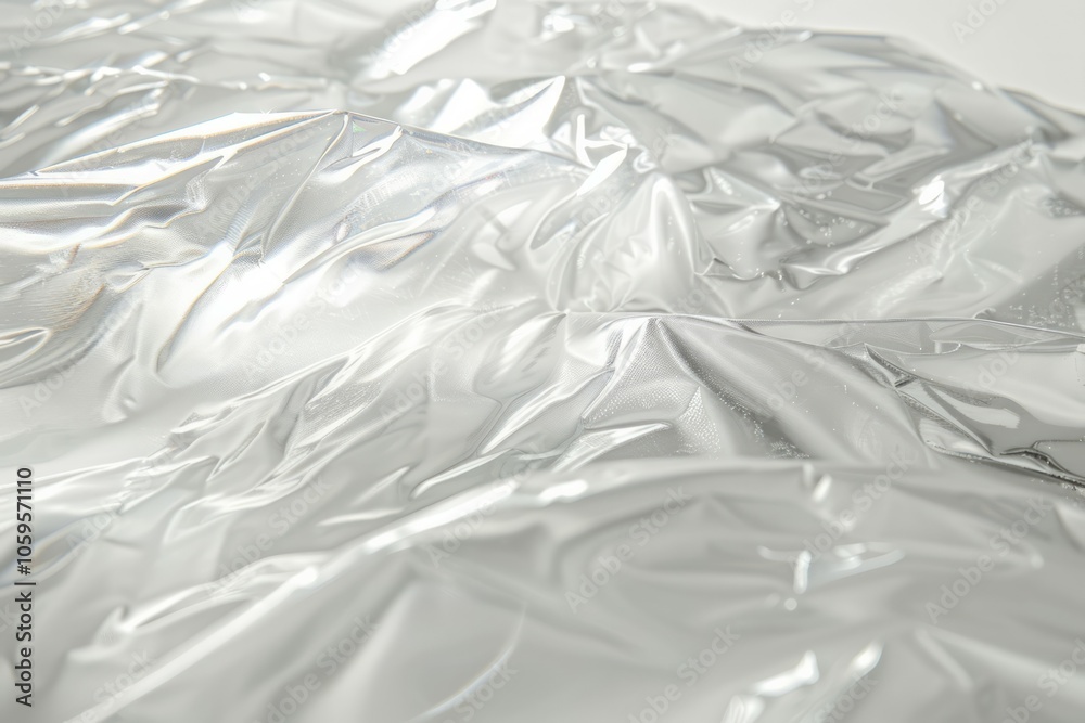 Obraz premium Image of Crumpled sheet of polythene plastic wrap. Texture for background usage