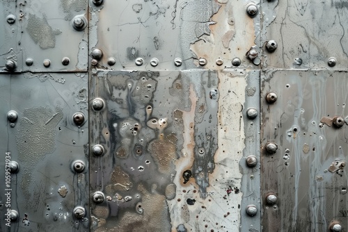 Image of Oxidized aluminum metal wall. Texture for background usage photo