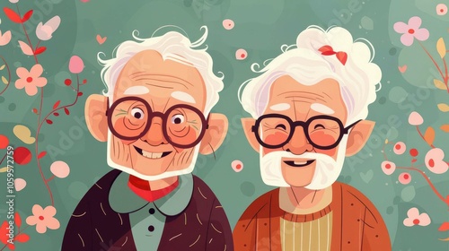 Joyful Elderly Couple Sharing Happy Moments in Nature