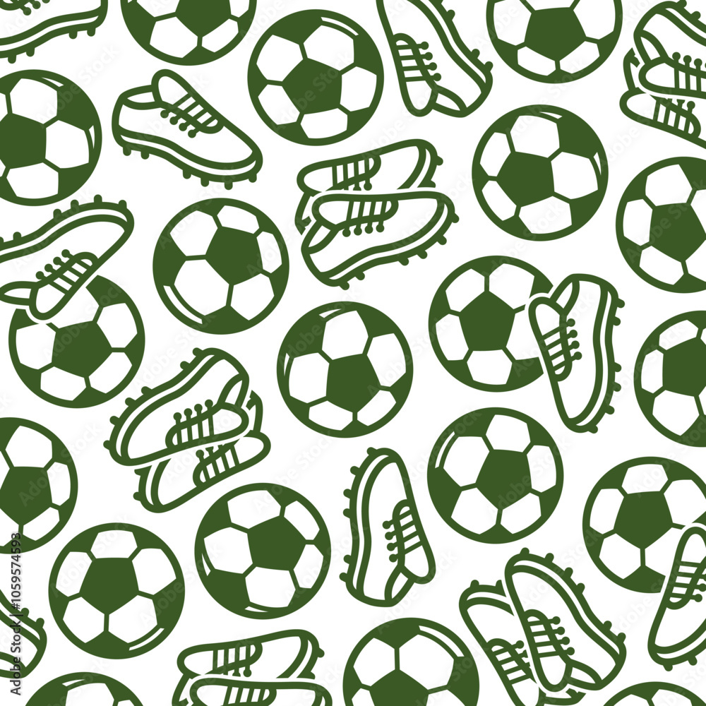 Obraz premium Football and soccer background, pattern set. Collection icons football. Vector