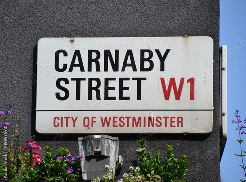 Road sign for Carnaby Street in London