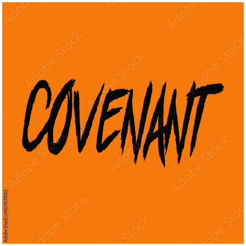 Solid Orange Background Featuring the Word "Covenant" in Sharp Black Font