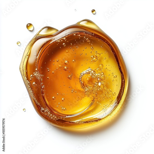 Close-Up of Cannabis THC CBD Extract Concentrate, Hemp Distillate Oil Budder Sauce Terpenes Isolated on White Background, Pure Organic Detail Macro for Marketing Business Online Shop