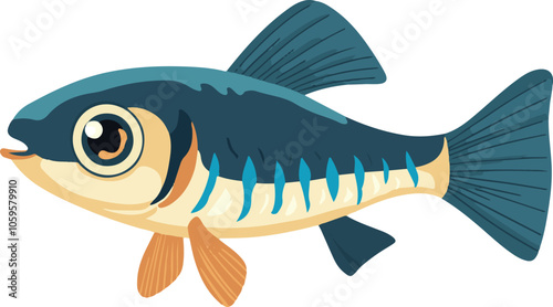 simple vector pupfish clipart