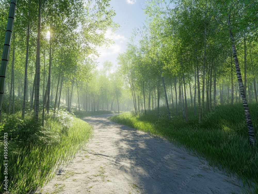 Fototapeta premium Serene Forest Pathway