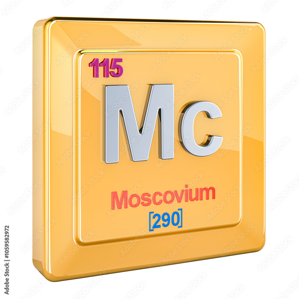 Moscovium Mc Chemical Element Sign With Number 115 In Periodic Table Moscovium Mc Chemical Element Sign With Number 115 In Periodic Table