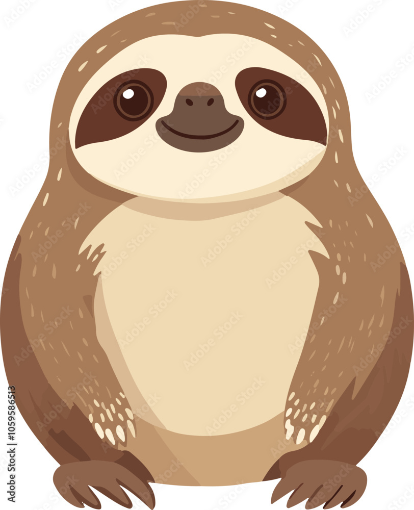 Obraz premium simple vector sloth clipart