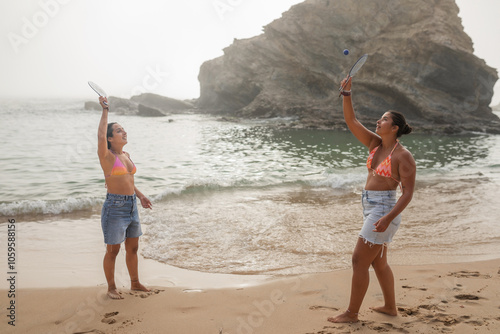 lgbtq+ couple having a fun day at the beach